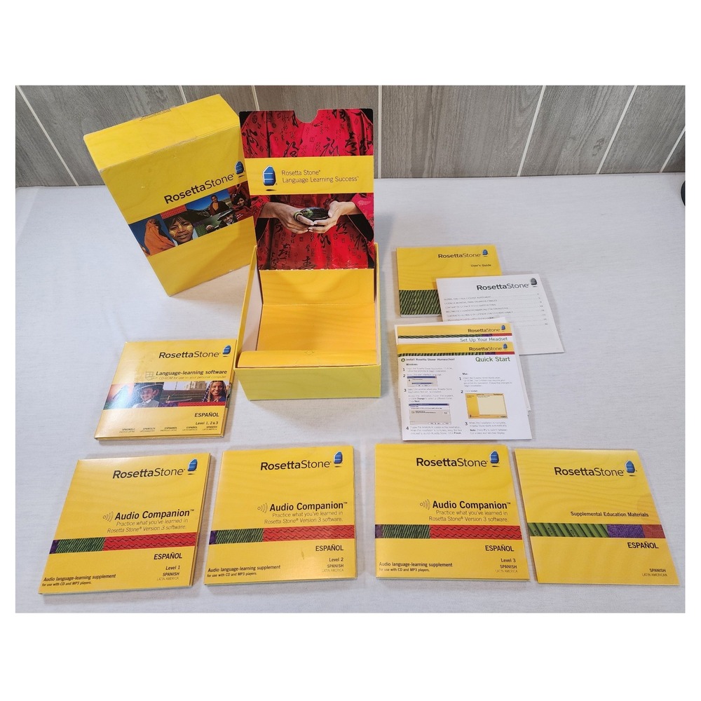 Rosetta Stone Spanish Latin America Level 1 2 3 V3 Box Set Homeschool Beginner‎